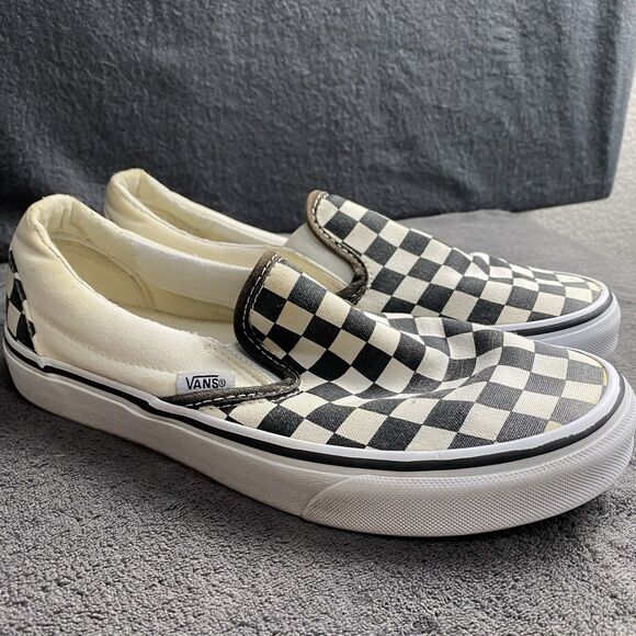 Vans Classic Checker Checkerboard Slip On Sneaker Black White Women’s 8 M6 US - Picture 5 of 10
